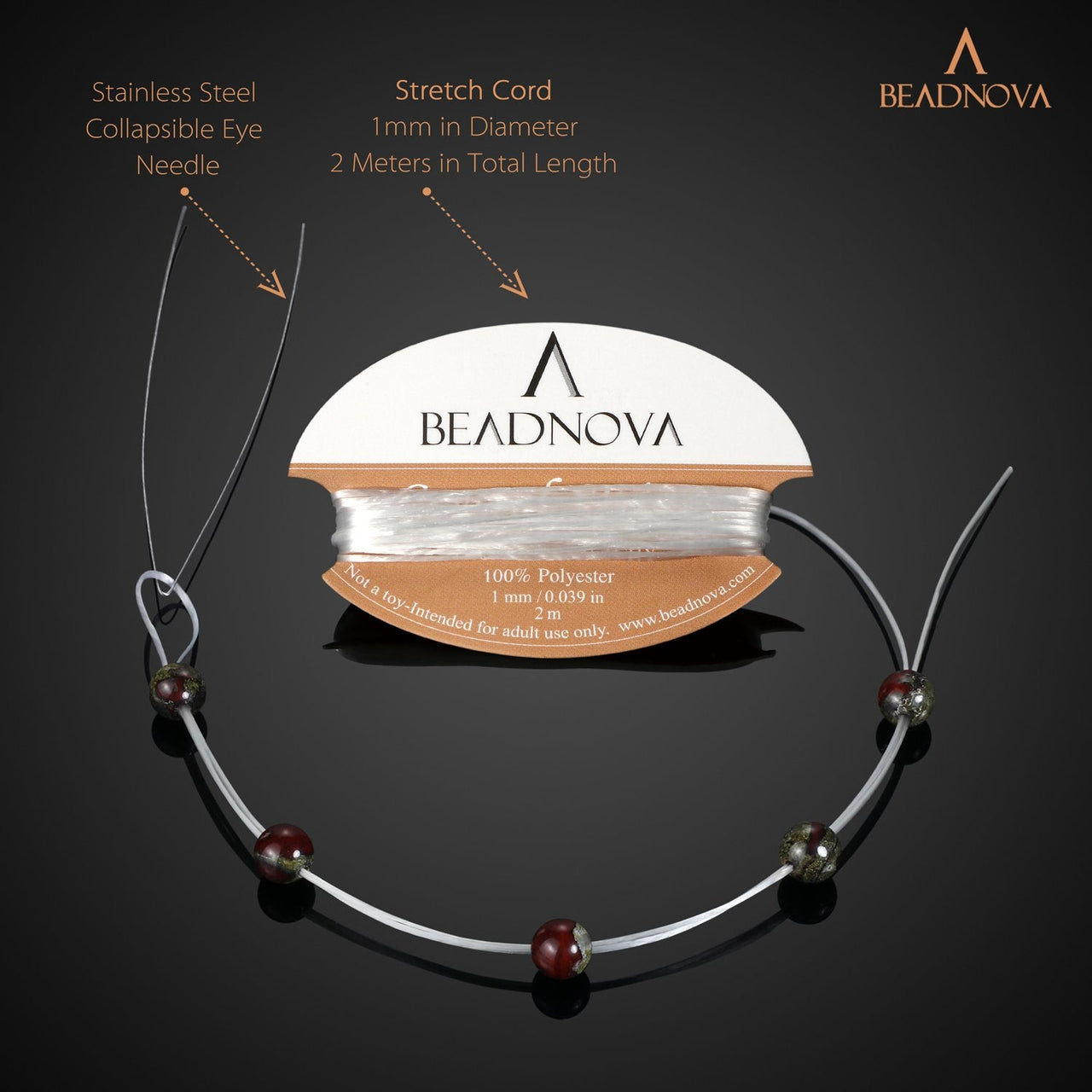 BEADNOVA Natural Dragon Blood Jasper Beads Natural Crystal Beads Stone Gemstone Round Loose Energy Healing Beads with Free Crystal Stretch Cord for Jewelry Making (6mm, 62-64pcs) 6mm