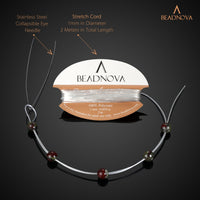 BEADNOVA Natural Dragon Blood Jasper Beads Natural Crystal Beads Stone Gemstone Round Loose Energy Healing Beads with Free Crystal Stretch Cord for Jewelry Making (6mm, 62-64pcs) 6mm