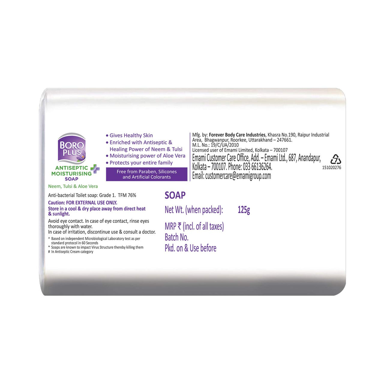 BoroPlus Antiseptic + Moisturising Soap - Neem, Tulsi & Aloe Vera