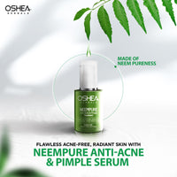 Oshea Herbals Neempure Anti Acne & Pimple Face Serum for Acne Prone Skin | Reduces Acne, Pimples & Controls Sebum with Retained Moisture Balance | Enriched with Neem & Willow Bark Extract 30 ml