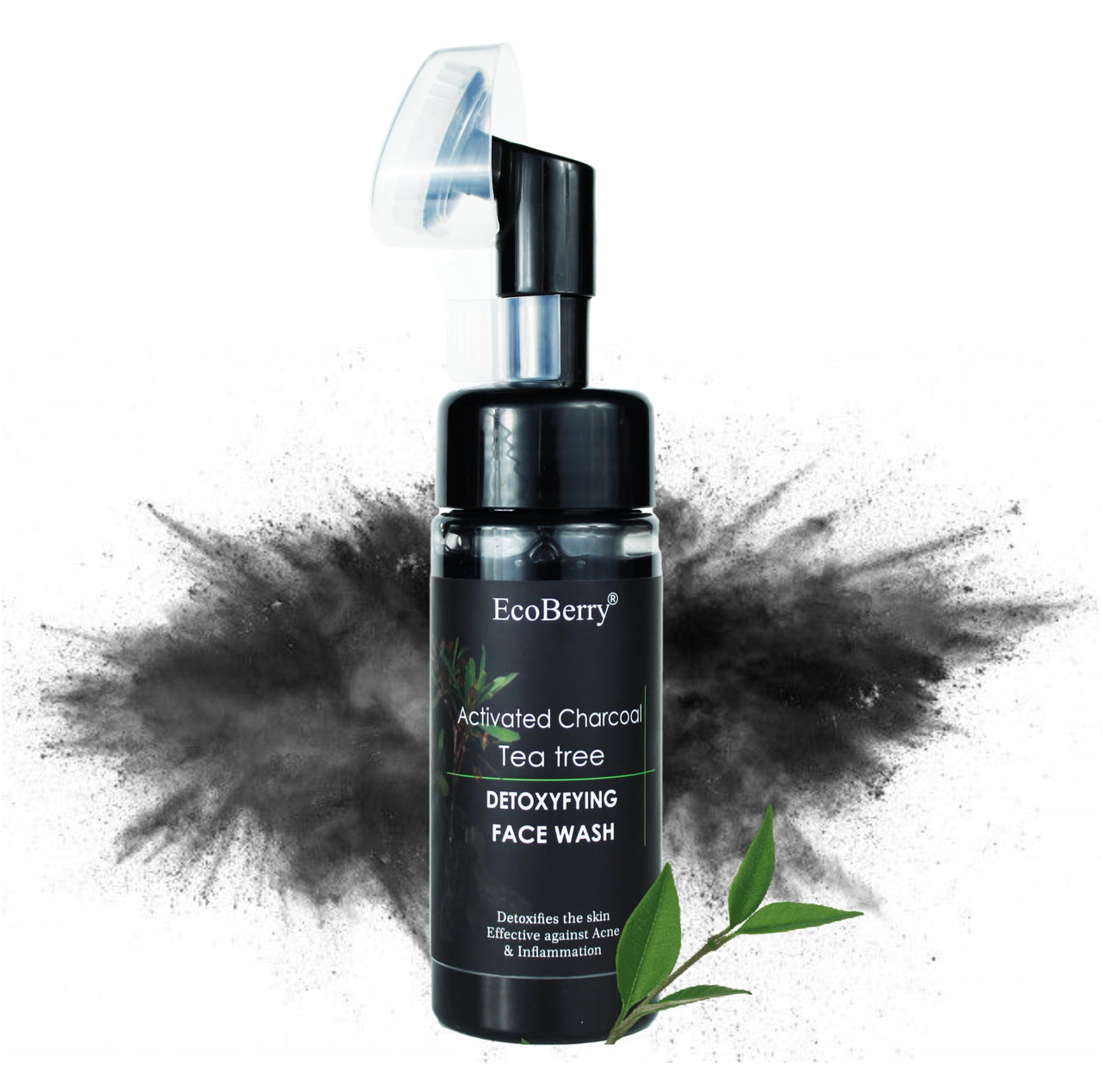 EcoBerry Activated Charcoal Teatree Face Wash | For Acne Prone, Oily Skin, Detoxifies Skin, Organic, Non Comedogenic, Paraben Free, Chemical Free, Cruelty Free, Mineral Oil Free, Preservative Free, Vegan