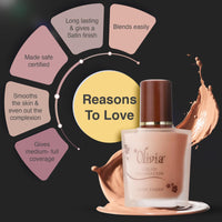 Olivia Liquid Foundation | Long Lasting Radiance Makeup with Satin Finish | Covers Minor Imperfections | Shade No.03 | 28ml