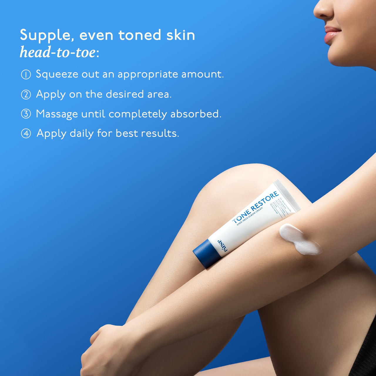 ASAYA Tone Restore Cream for Dark Knees, Elbows & Neck | Depigmenting Cream with MelaMe™ Complex, Kojic Acid, AHAs & Urea | Brightening & Smoothing | Evens skin tone | Smooths rough, textured skin | For Men & Women | 50 gm