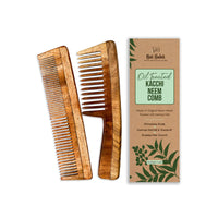 Nat Habit - Kacchi Neem Wooden Comb - Soaked In 17 Herbs Neem & Sesame Oil For Multi-Actions - Deta,Nat Habit Kacchi Neem Wooden Comb -Soaked In 17 Herbs Neem, Castor & Coconut Oil For Multi-Actions