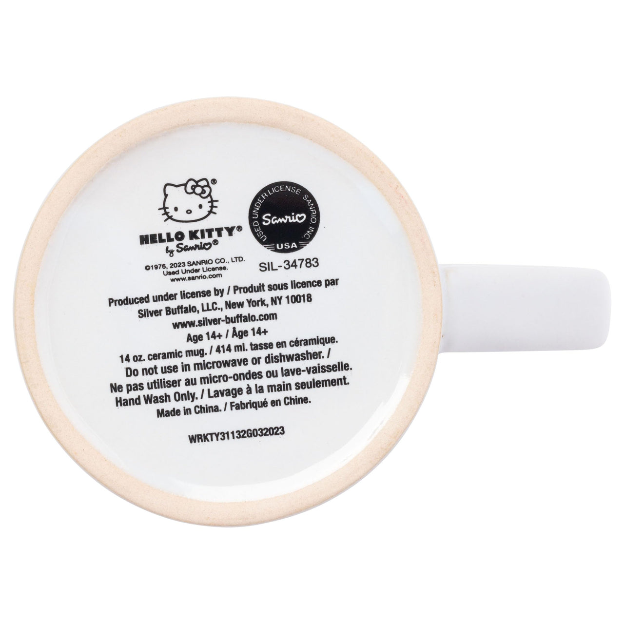 Silver Buffalo Sanrio Hello Kitty Rainbow Glitter Ceramic Mug, 14 Ounces Hello Kitty Pastel