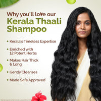 Mamaearth Kerala Thaali Shampoo with Hibiscus, Shikakai, Amla, Flax Seeds for Thick & Long Hair - 250 ml| Ready To Use Thali | Gently Cleanses | Adds Shine | 12 Potent Herbs | 100% Natural Herbs