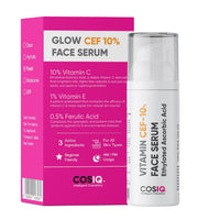 Cos-IQ 10% Vitamin C Serum, 30ml | With Vitamin E & Ferulic Acid | Glowing & Brightening Skin | Anti-Aging Serum for Wrinkles, Fine Lines & Dark Spots | All Skin Types | 30-Days Pack