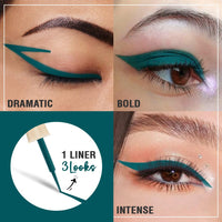 Glamveda Super Matte Liquid Eyeliner – Teal Green, Smudge-Proof, Waterproof, Quick Drying | 24-Hour Long Stay | Smooth Application | Bold, Clean, Smudge-Free Look