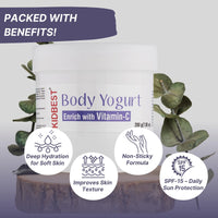 HealthBest Kids Body Lotion SPF 15 with L-Glutathione, Vitamin C, and Vitamin E Hydrating Winter Lotion for Normal, Sensitive, and Dry Skin Tear-Free, Paraben-Free, SLS-Free 200g