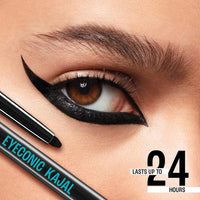 Lakmé Eyeconic Black Kajal, Matte Kohl Liner in a Twist Up Pencil - Waterproof, Smudge Proof & Long Lasting Eye Makeup, 0.35 g (Pack of 2)