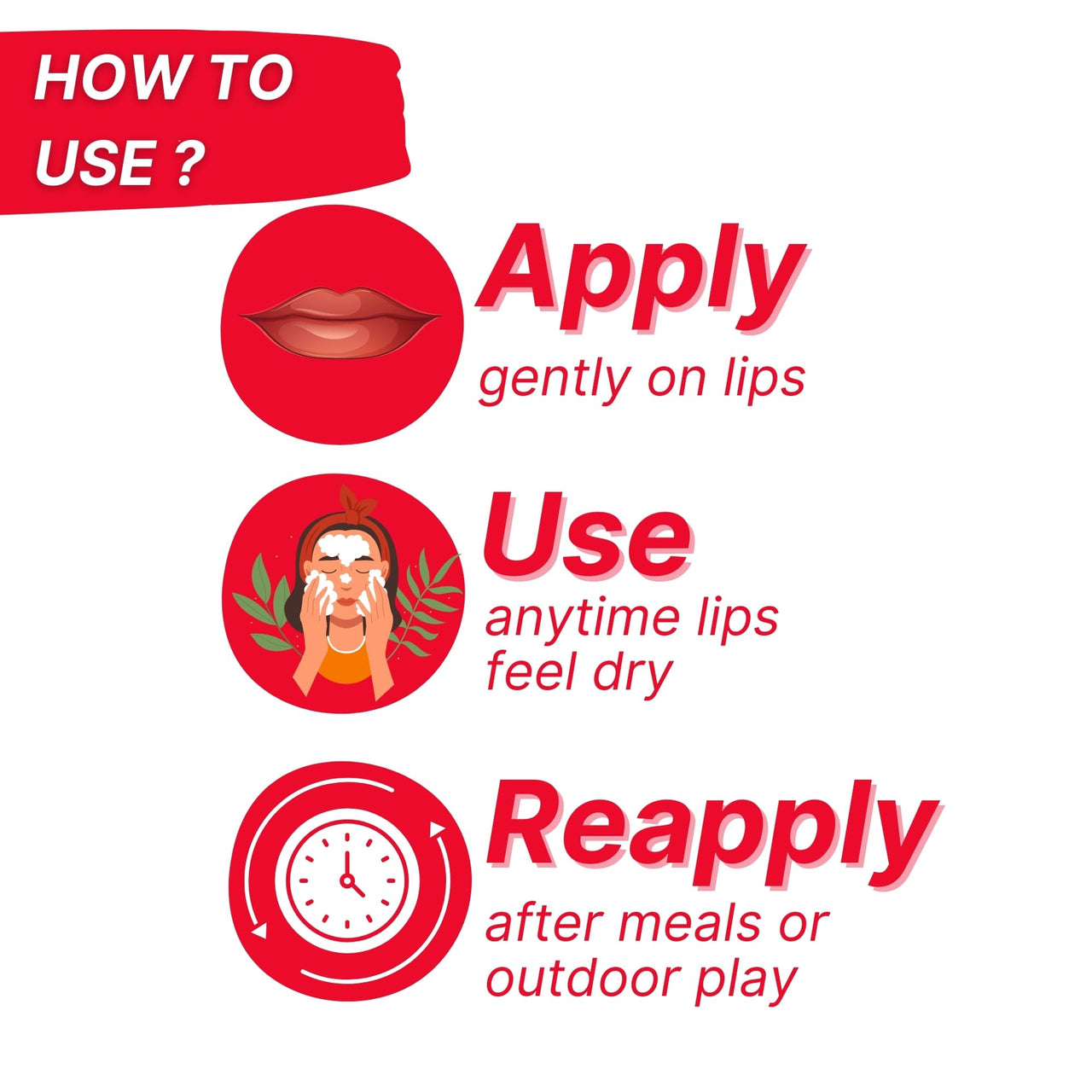 HealthBest Kidbest Lip Balm For Kids & Baby - 7gm Pink - Extra Vitamin Nourishing, Soothing Lips, Tear, Paraben, SLS Free - Watermelon Flavor