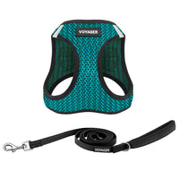 Voyager Step-in Air All Weather Mesh Harness and Reflective Dog 5 ft Leash Combo with Neoprene Handle, for Small, Medium and Large Breed Puppies by Best Pet Supplies - Turquoise, XL