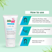 Sebamed Clear Face Care Gel | pH 5.5 |Non-sticky Moisturizer with Hyaluronic acid, Aloe Vera | Dermatologically & clinically tested | 50ml, Pack of 3
