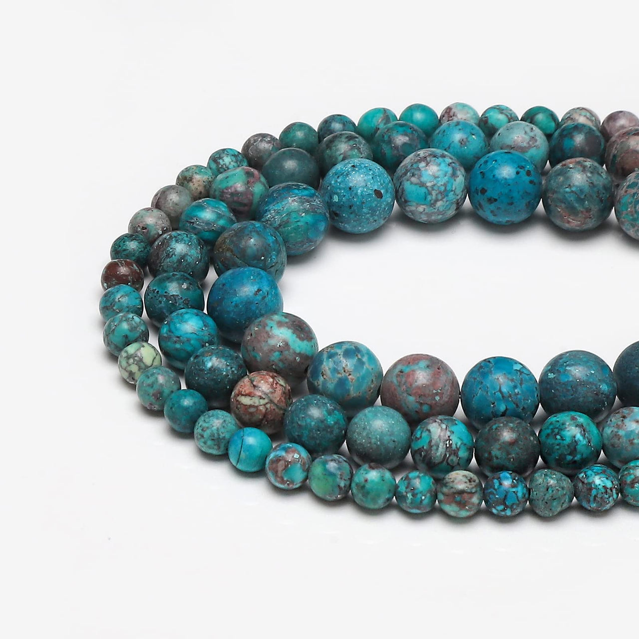 35pcs 10mm Natural Stone Beads American Turquoise Beads Energy Crystal Healing Power Gemstone for Jewelry Making, DIY Bracelet Necklace