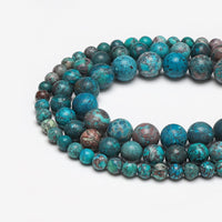 35pcs 10mm Natural Stone Beads American Turquoise Beads Energy Crystal Healing Power Gemstone for Jewelry Making, DIY Bracelet Necklace