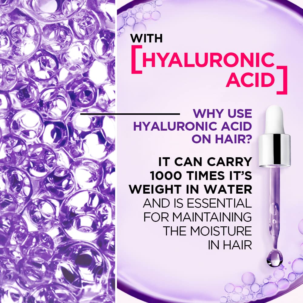 L'OREAL PARIS Moisture Filling Shampoo, With Hyaluronic Acid, For Dry & Dehydrated Hair, Hyaluron Moisture 72H, 340Ml & Revitalift Serum, With 1.5% Hyaluronic Acid, 15Ml, 2 Count