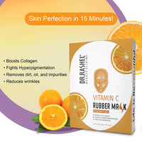 DR.Rashel Vitamin C Rubber Peel-Off Face Mask, Collagen Boosting, Anti-Wrinkle, Powder + Gel Formula || Brightening, Anti-Aging, Deep Cleansing & Pore-Reducing Face Mask for Glowing & Youthful Skin