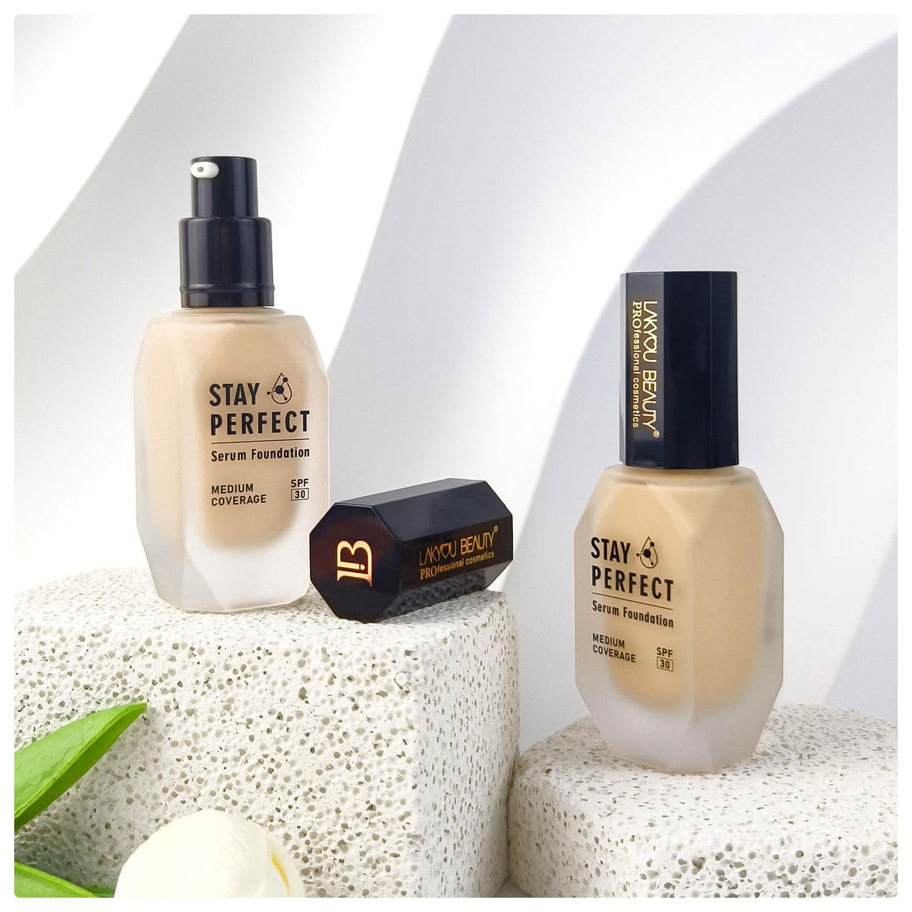 Lakyou Beauty Stay Perfect Serum Foundation | Waterproof | Long Lasting | Light Weight | SPF 30 | Shade-03(Natural Beige) | Pack Of 2