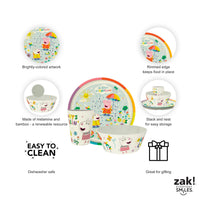 Zak Designs Peppa Pig Kids Dinnerware Set 3 Pieces, Durable and Sustainable Melamine Bamboo Plate, Bowl, and Tumbler are Perfect For Dinner Time With Family (Peppa, Suzy, Zuzu) 8