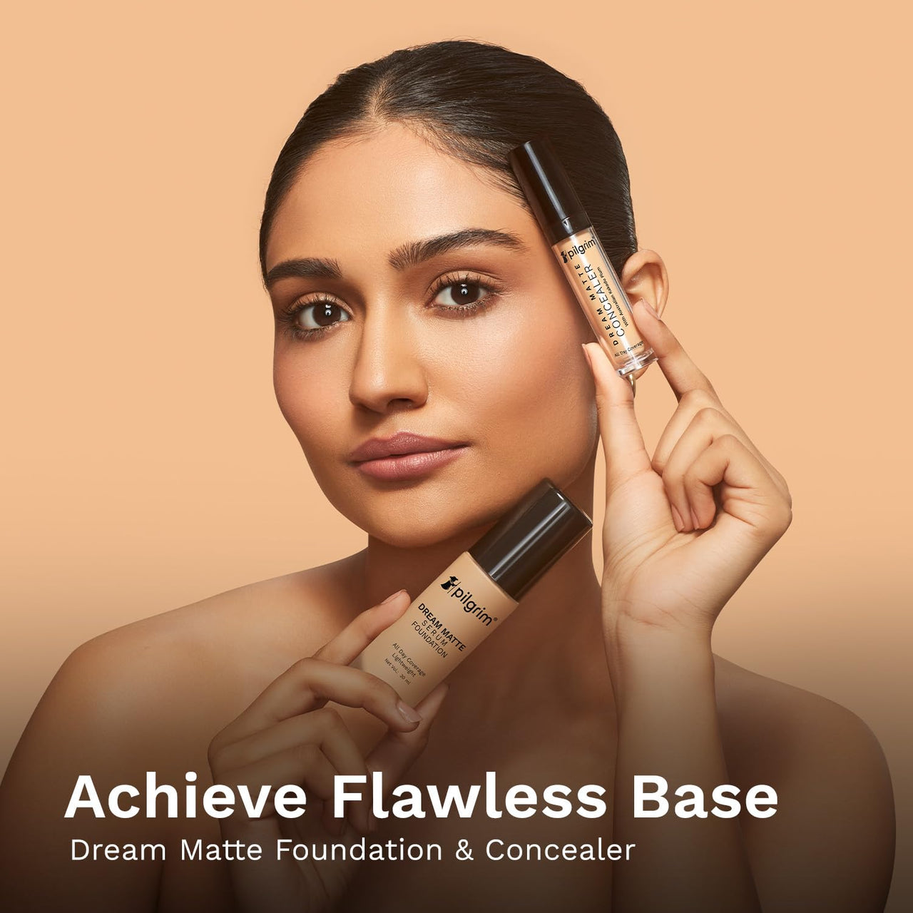 Pilgrim Full Coverage Dream Matte Liquid Concealer 7.3ml | Concealer for Dark Circles with Australian Kakadu Plum & Hyaluronic Acid | Crease resistance & Lightweight | All Day Coverage | Shade Beige