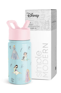 Simple Modern Disney Princesses Kids Water Bottle with Straw Lid | Reusable Insulated Stainless Steel Cup for Girls, School | Summit Collection | 14oz, Princesses Royal Beauty 14oz Water Bottle Disney-Princesses Royal Beauty