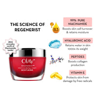 Olay Regenerist Giftpack - Day Cream 50g + Cleanser 100g | Hydrated, Plump, Bouncy Skin | With Hyaluronic Acid, Niacinamide and Peptides | Normal, Oily, Dry, Combination Skin | Pack of 2