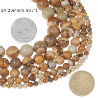 Natural Stone Beads 6mm Picture Jasper Gemstone Round Loose Beads Crystal Energy Stone Healing Power for Jewelry Making DIY,1 Strand 15