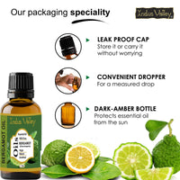 Indus Valley 100% Pure Natural & Organic, Undiluted Bergamot Essential Oil & Glass Dropper for Skin, Hair Care -15ml