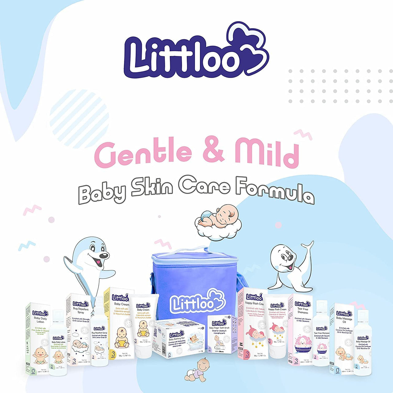 LITTLOO Moisturizing Baby Cream With Natural Ingredients Like Coconut Oil, Calendula, Murumuru Butter, Paraben & Phthalate free- 50gm(Pack of 2)