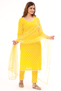 miss fame Women's  Cotton Straight Kurta with Pant and Dupatta