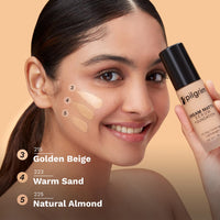 Pilgrim Medium Golden Beige Serum Liquid Foundation, Matte & Poreless,30 ml | Foundation for face make up infused | Water-Resistant,All Day Coverage|All Skin Types