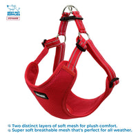 Best Pet Supplies Voyager Adjustable Dog Harness with Reflective Stripes for Walking, Jogging, Heavy-Duty Full Body No Pull Vest with Leash D-Ring, Breathable All-Weather - Harness (Red), L Harness (Red) L (Chest: 20 - 25