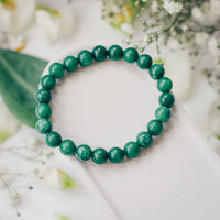 Crystal Vibe Stretchable Beaded Jade Bracelet 8mm - Bring Good Luck, Wealth, Prosperity and Happiness - Healing Crystal Green Jade Bracelet for Women Men