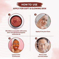 INDUS VALLEY Bio Organic Hibiscus Flower Powder for Face Pack and Hair Mask, Natural Pure Hibiscus Rosa-Sinensis Hair & Skin Care, Gudhal Ka Phool Powder For Dull Hair & Dry Scalp - 100g