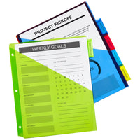 Avery Dividers for 3 Ring Binders, 5 Tab Binder Dividers, Plastic Binder Dividers with Pockets, Insertable Big Tabs, Multicolor, Works with Sheet Protectors, 1 Set (11902) 5 Tabs