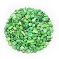 Yholin Irregular Stone Chips Beads Bulk - Hole Drilled Light Green Shell Chips, Crystal Tumbled Chips Stone Healing Crushed Rock Beads for DIY Craft Earring Jewelry Making and Home Decor,1 Strand