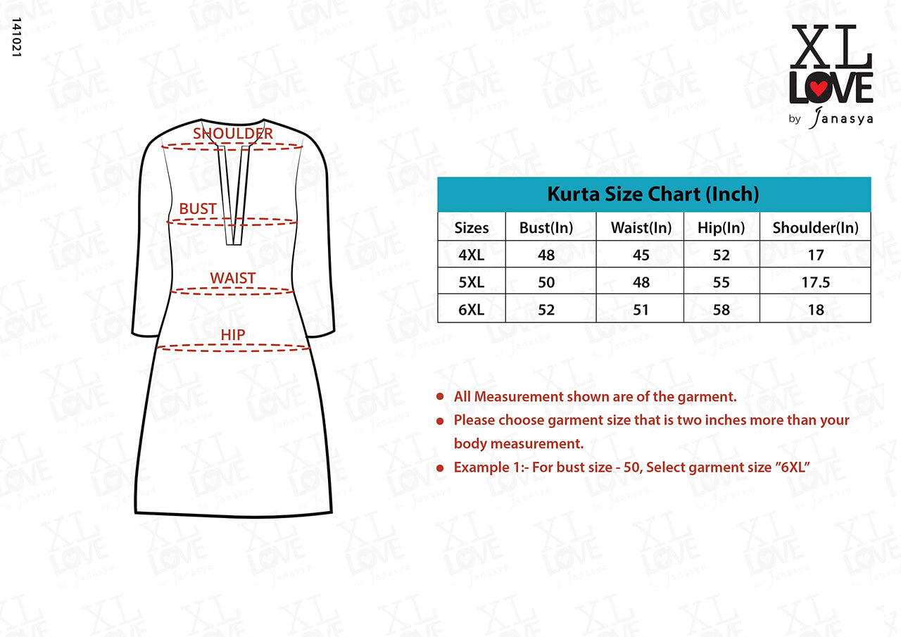 XL LOVE - By Janasya Women's  Plus Size Blue Cotton Kurta