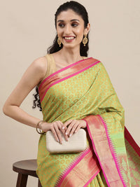 Pandadi Saree Women's  Cotton Silk Saree With Blouse Piece