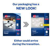 Avery Printable Tickets with Tear-Away Stubs, 1.75