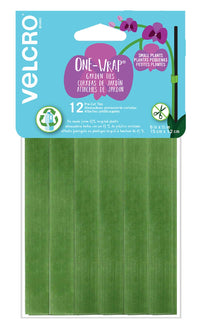 VELCRO Brand VEL-30087-AMS ONE-WRAP Ties Starter Pack for Container Gardens or Houseplants, 12pcs, Pre-Cut, 6 in x 1/2 in, Green-Recycled Plastic Green - Recycled Plastic