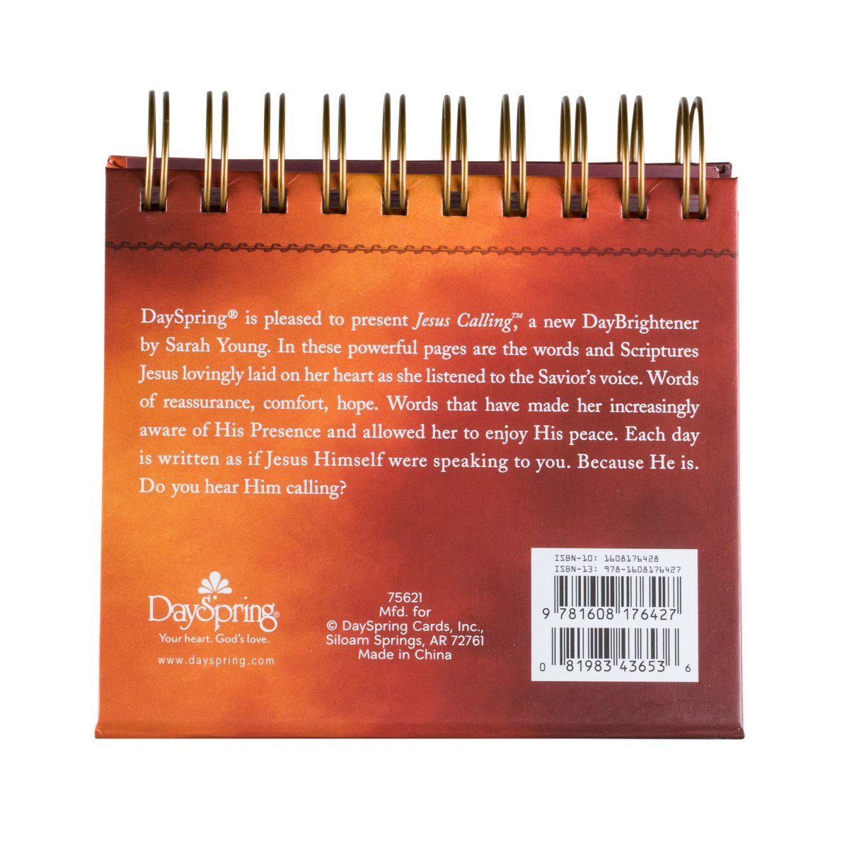 DaySpring - Sarah Young - Jesus Calling: Enjoying Peace in His Presence - An Inspriational DaySpring DayBrightener - Perpetual Calendar (75621) 5 1/2" x 5 1/4" x 1 1/2"