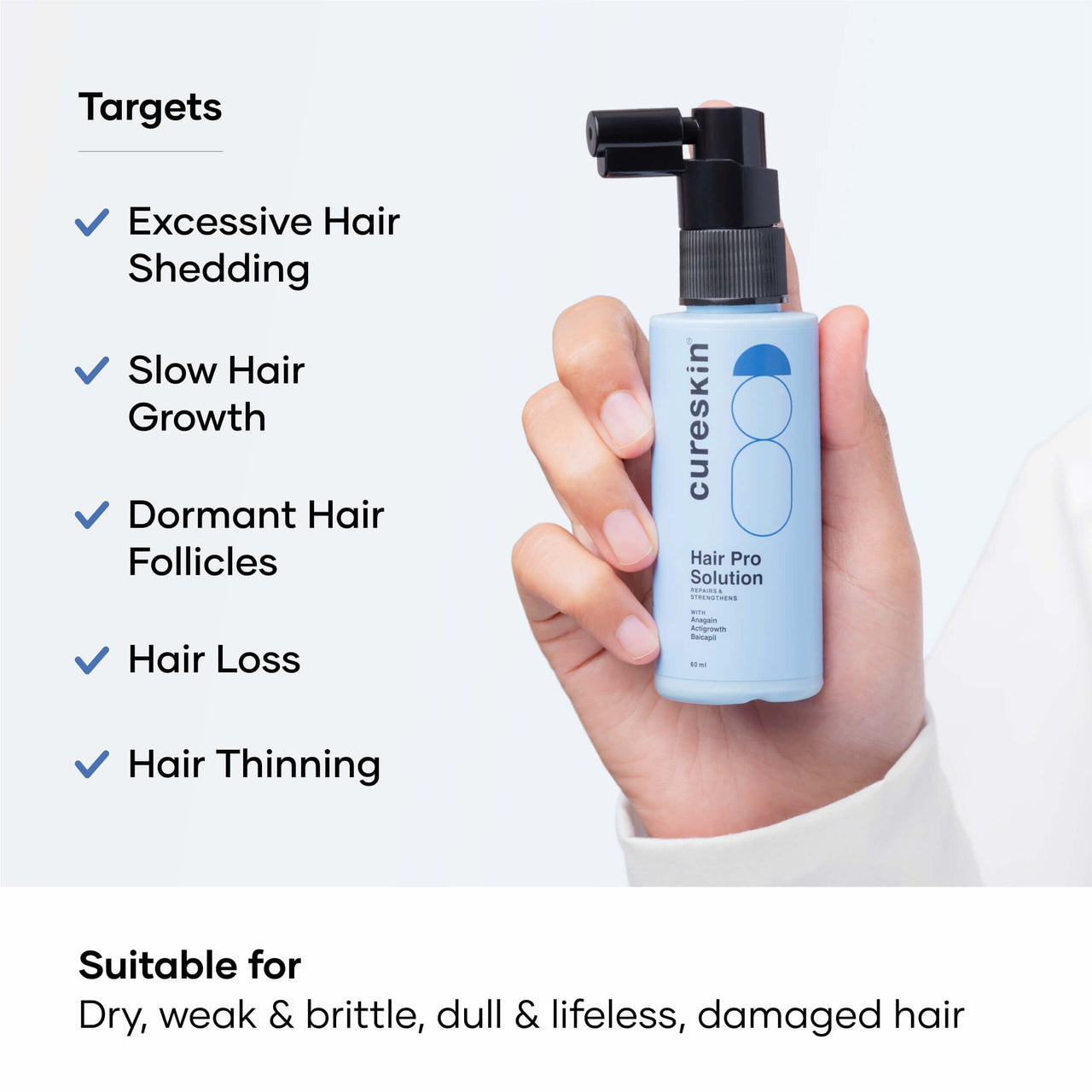 Cureskin Hair Pro Solution | Hair Growth Serum with Procapil, Copper Peptide, and Niacinamide | Strengthen, Repair & Nourish Hair