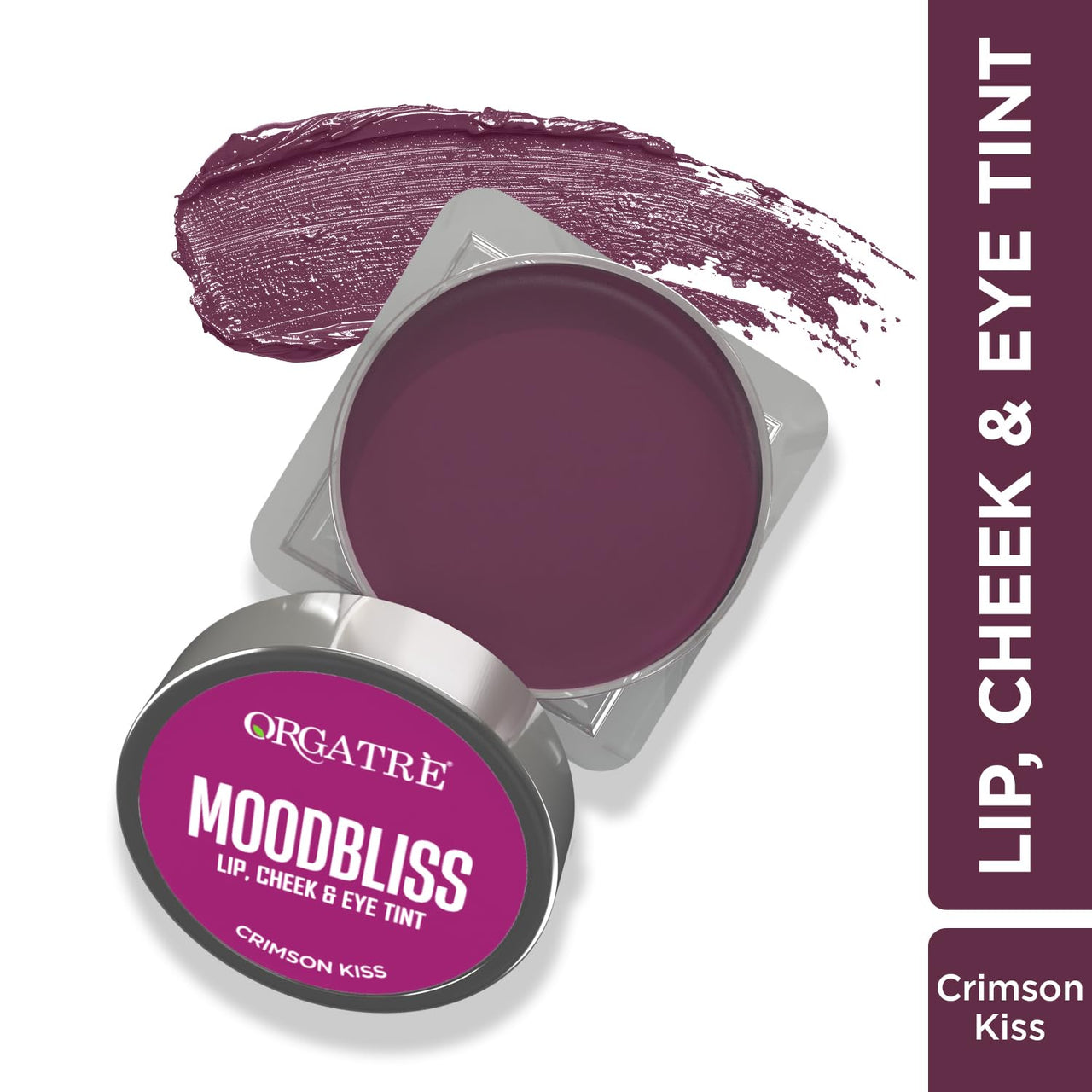 Orgatre Moodbliss Lip, Cheek & Eye Tint with Goodness of Kojic Acid & Retinol (Crimson Kiss, 8GM)