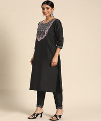 LookMark Womens Art Silk Kurta and Pant Set with Dupatta