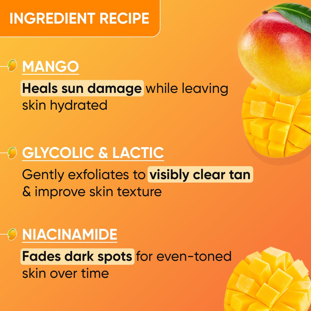 Dot & Key Mango Detan Gel Face Wash | Gently Cleanses Skin From Dirt & Oil | Fades Stubborn Tan | For All Skin Types | 100ml