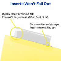 Avery Big Tab Insertable Dividers for 3 Ring Binders, 5-Tab Set, Buff Paper, Clear Tabs, 1 Binder Divider Set (11110)