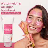 Glamveda Watermelon & Collagen Peel Firming & Anti Aging Off Mask For Women | Reduces Signs of ageing | Gives radiant glow | No Paraben, SLS | 100gm