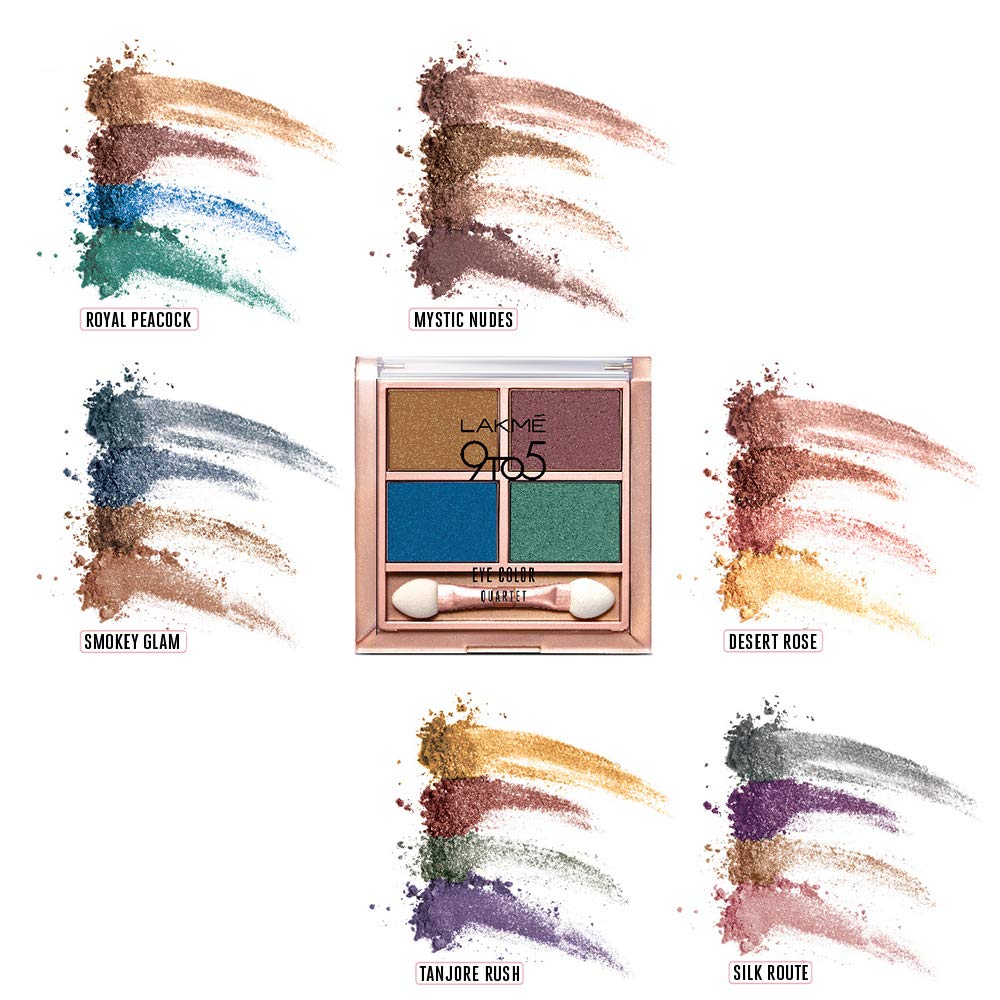 Lakmé 9 to 5 Eye Color Quartet Eye Shadow, Royal Peacock, 7 g
