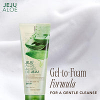 The Face Shop Jeju Aloe Fresh Soothing Foam Cleanser | Gel to Foam cleanser for Skin,Body and Face | Hydrating & cooling cleanser, 150ml