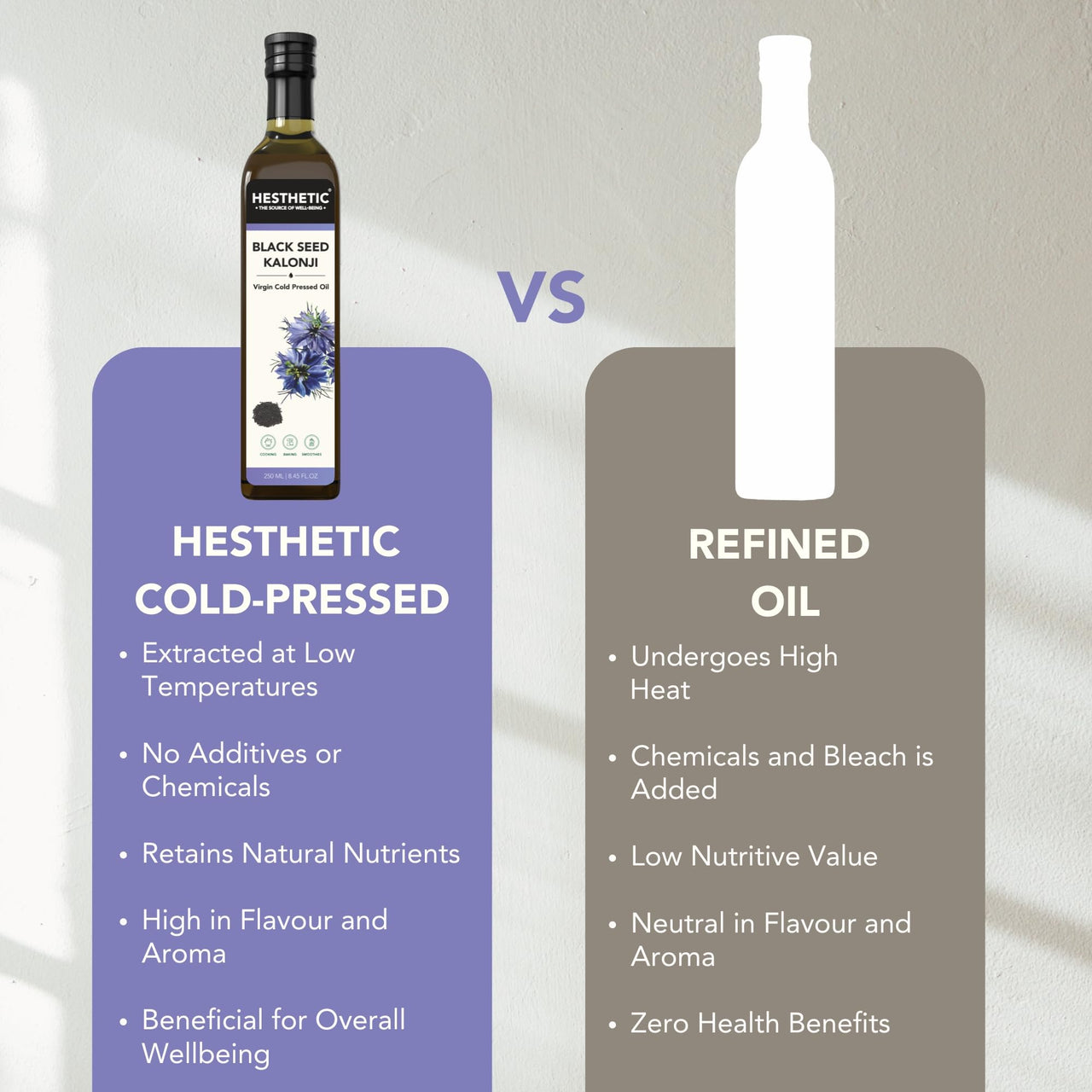 HESTHETIC Premium Edible Cold Pressed Black Seed Oil, 250ml – 100% Pure and Natural Food Grade Virgin Kalonji Oil for Salad and Cooking, High Thymoquinone, Glass Bottle